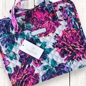 Vera Bradley Floral Hanging Organizer Travel or Everyday Makeup Bag Neon Blooms